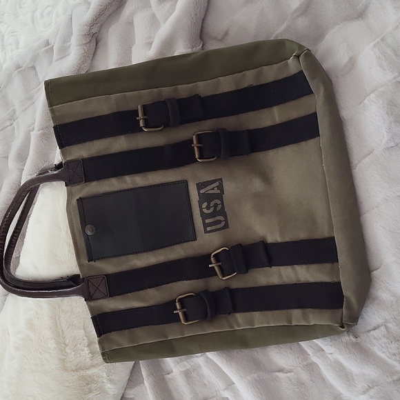 RARE🦄Mona B USA Straps & Buckles Canvas Tote-Canvas/Military Tents/Truck Tarps - Picture 14 of 14